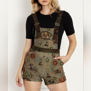 Blackmilk x Zelda Great Sea Map Short Overalls size Large